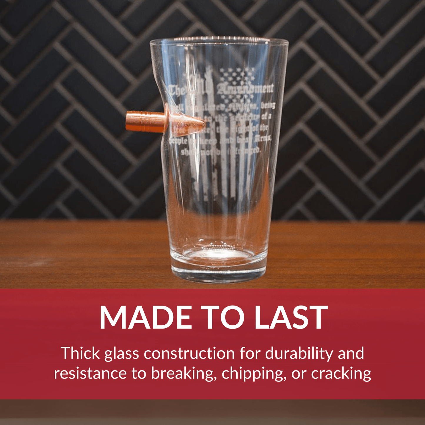 Pint Glass 2nd Amendment by BenShot