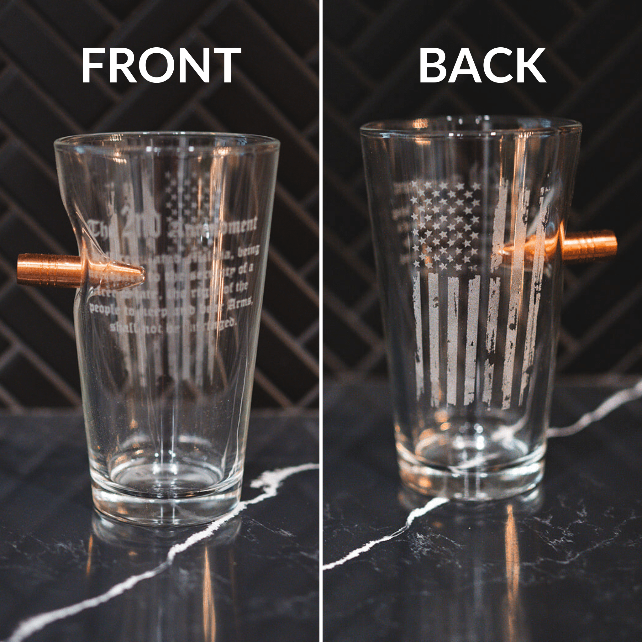 Pint Glass 2nd Amendment by BenShot