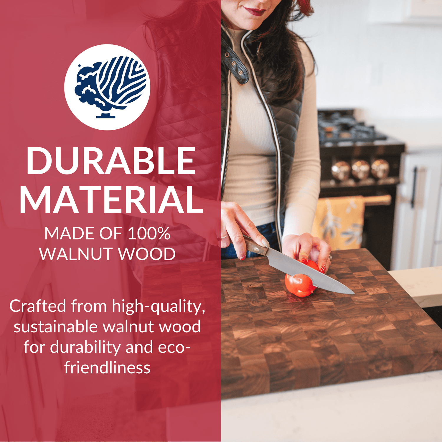 Medium End Grain Walnut Wood Butcher Block/return B grade