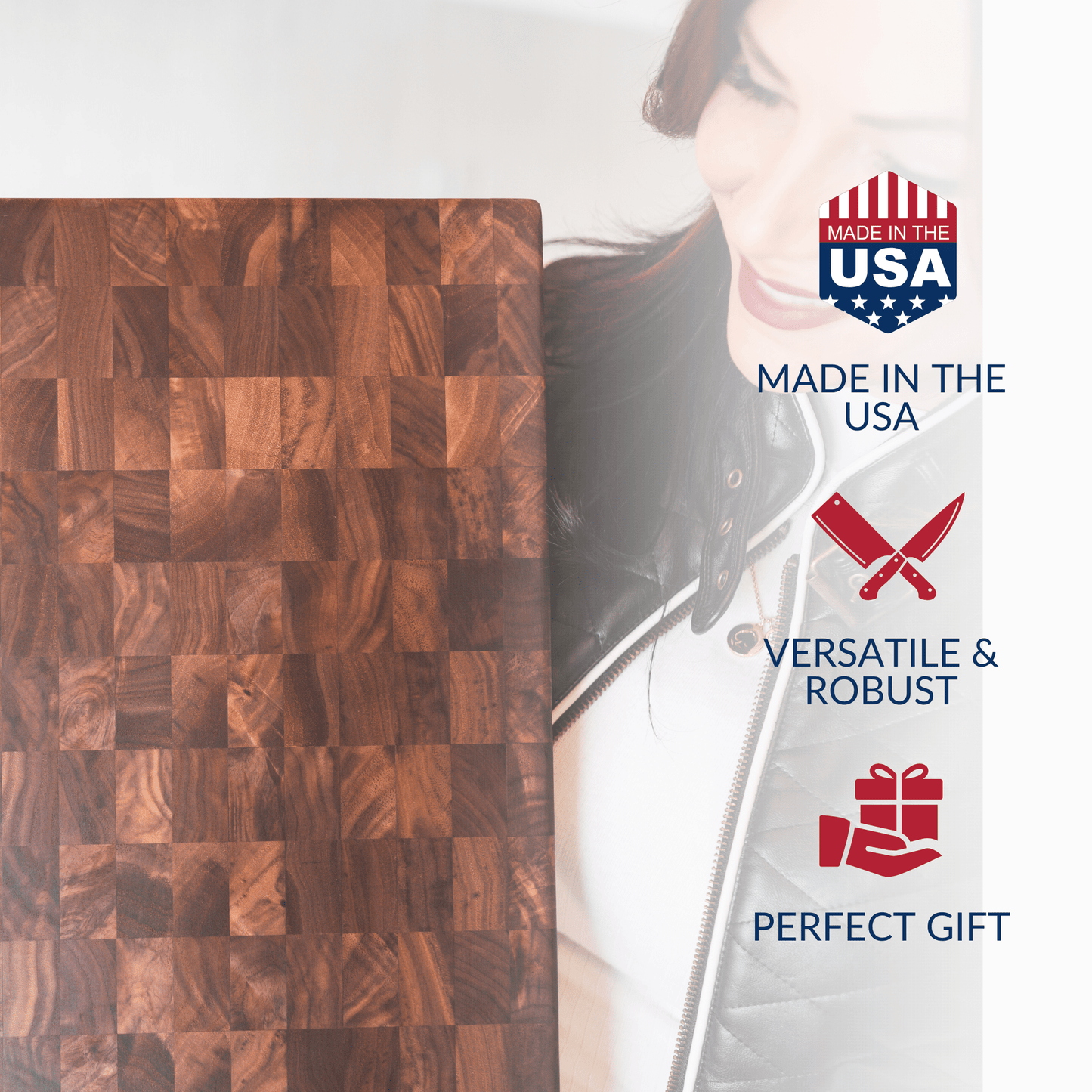 LARGE END GRAIN WALNUT WOOD BUTCHER BLOCK