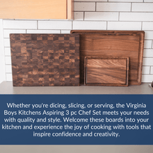 Aspiring Chef Cutting Board Set (3 Items) - 3 boards, includes end-grain