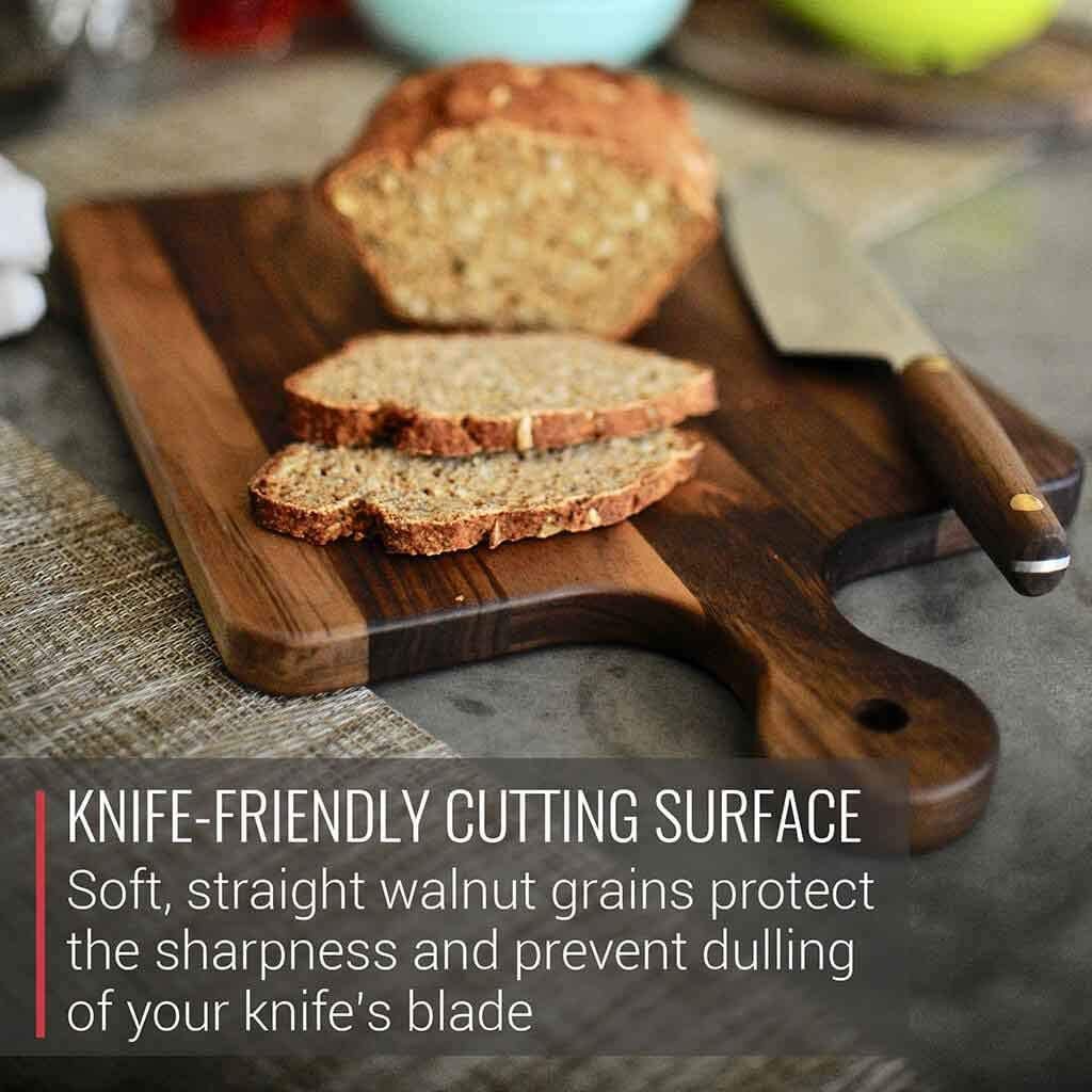 Walnut wood is easy on your sharp chef knife